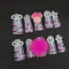 Barbiecore Duckbill Press-On Nails with Glitter and 3D Heart Charms