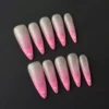 Pink Glitter Press-On Nails with Rhinestone Accents – Top View
