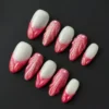 Red French Press-On Nails with sculpted pearl texture and elegant matte finish