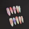 Summer Glow Press-On Nails with gradient pastel tones and crystal bows