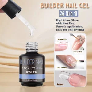 Builder Nail Gel application and curing process illustration