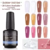 Builder Nail Gel bottle with color swatches in 20 sculpting shades
