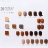 Chocolate gel nail polish in 24 rich brown shades displayed in swatch layout