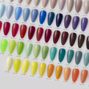 Palette featuring neon, pastel, and dark tones in One Step Gel Polish set