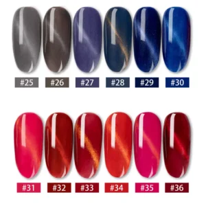 Final 12 magnetic cat eye shades from gray to cherry red