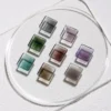 Glass Jelly Gel Polish – square transparent gel cubes in assorted colors on round clear plate