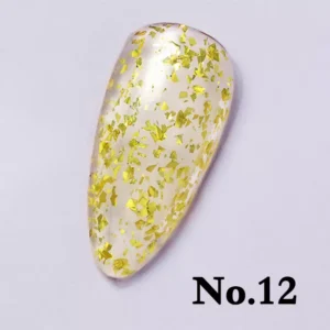 Gold Flake Top Coat swatch on pale surface