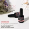 Mirror Top Coat bottle with label and packaging - UV/LED soak-off no-wipe formula on textured background