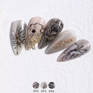 Neutral luxe gel polish palette in daylight lighting