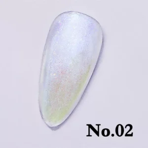 Iridescent shimmer top coat No.02 with subtle rainbow tones
