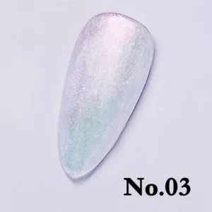 Sparkly gel nail topper No.03 in iridescent pink and mint blend