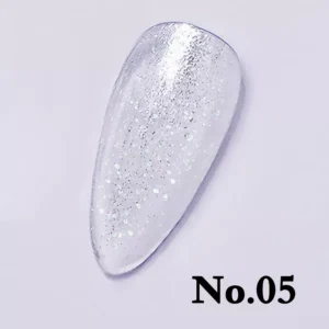Shimmer gel top coat No.05 with scattered holographic glitter