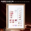 30 colors Rubber Base Gel in nude shades displayed with swatches on white background