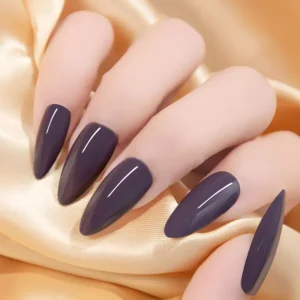 Close-up of applied Milk Tea Gel Polish on model’s nails in soft beige nude