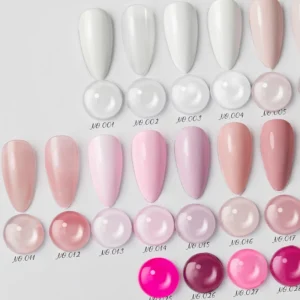 Salon professional gel colors displayed in artist palette format