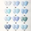 Santorini Blue Gel Polish bottle in translucent pale sky blue with glossy finish