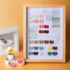 Solid pudding gel polish palette showing 24 vibrant shades in glossy finish