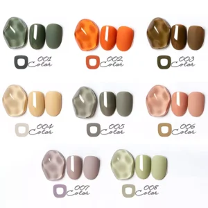 Warm honey-toned gel polish with a subtle glow