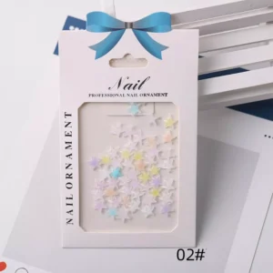 Nail decoration star charms in pastel tones, pack marked 02#