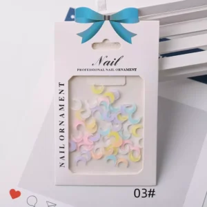 03# pack of kawaii pastel moon-shaped resin nail decorations