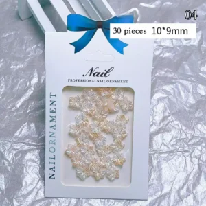 Soft champagne-toned iridescent resin flowers – 10×9mm