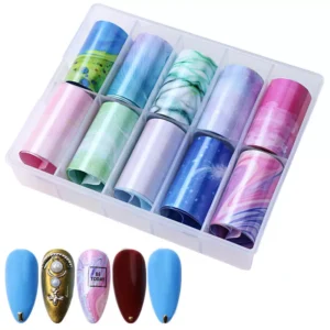 Pastel galaxy nail foil set with dreamy gradients and shimmer tones