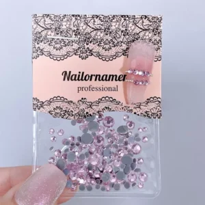 Flatback crystals in baby pink shade with clear faceted cuts