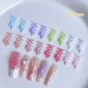 Ballet Lace-Up Nail Charms in pastel colors displayed on white background