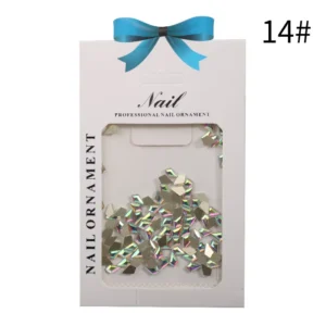 Chunky irregular nail crystals in silver with a prism finish