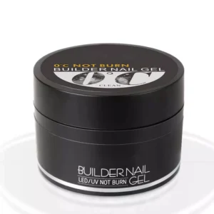 Black Builder Nail Gel container with labeled lid and branding