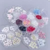 Cartoon Butterfly Nail Art Set - Cute 3D Floral Mix Charms 9 Cartoon butterfly nail art set in segmented plastic trays