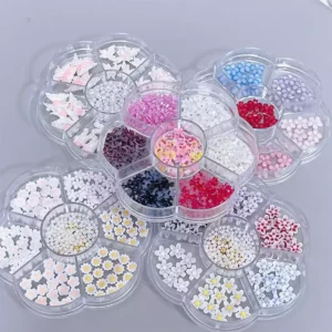 Cartoon butterfly nail art set in segmented plastic trays