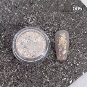 Champagne gold and crystal shimmer sequin glitter for nail art