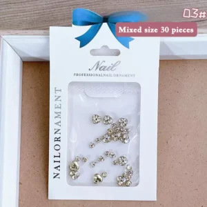 Neutral champagne stacked rhinestones in compact packaging