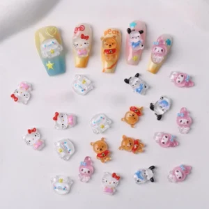 Colorful cartoon animal nail charms for decorative nail art