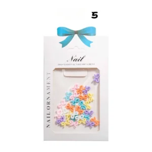 Pastel mini bow nail decorations in complete assorted set