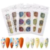 Crushed Stone Nail Flakes set with multiple 6-color boxes and nail design samples