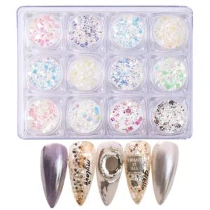 DIY holographic glitter flakes for nails, perfect for nail designs and nail art embellishments