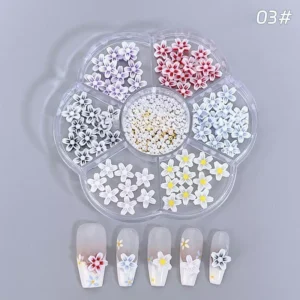 Mixed resin daisy and wildflower charms for floral nail art