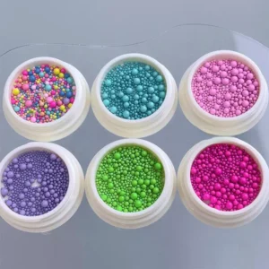 Assorted Colorful Dopamine Nail Art Beads In Vibrant Dopamine-inspired Shades