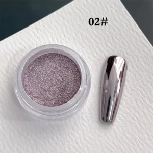 Dusty mauve Mirror Chrome Nail Powder with elegant metallic sheen