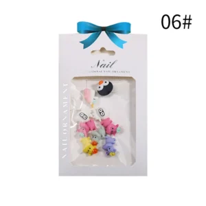 Quirky animal and fantasy resin nail charms set