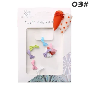 Smooth ribbon-style pastel bow nail charms – Style 03#