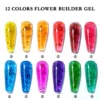 12-color dried flower builder gel swatches in vibrant jelly shades