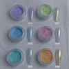 Starlight Glitter Nail Powder - Iridescent Summer Sparkle 6 Set of six Starlight Glitter Nail Powders with swatches laid out by color