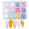 Glitter Heart Nail Sequins - Iridescent Love Sprinkles Set 5 Iridescent glitter heart nail sequins set with 12 pastel colors