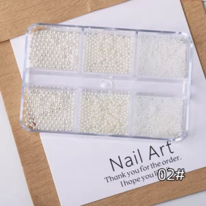 White multi-size pearl nail decorations for delicate nail art
