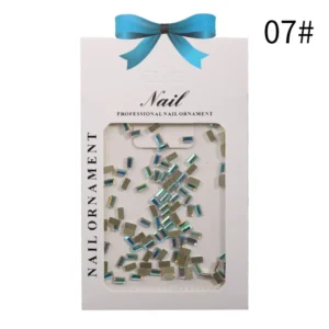 Holographic rectangular rhinestones for sparkling nail accents