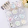 Holographic prism glitter set with iridescent hexagon flakes for DIY nail art, multi-color shimmer effect