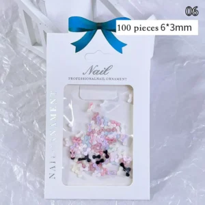 Curved jelly-style resin bows in multicolor – 100pcs, 6×3mm